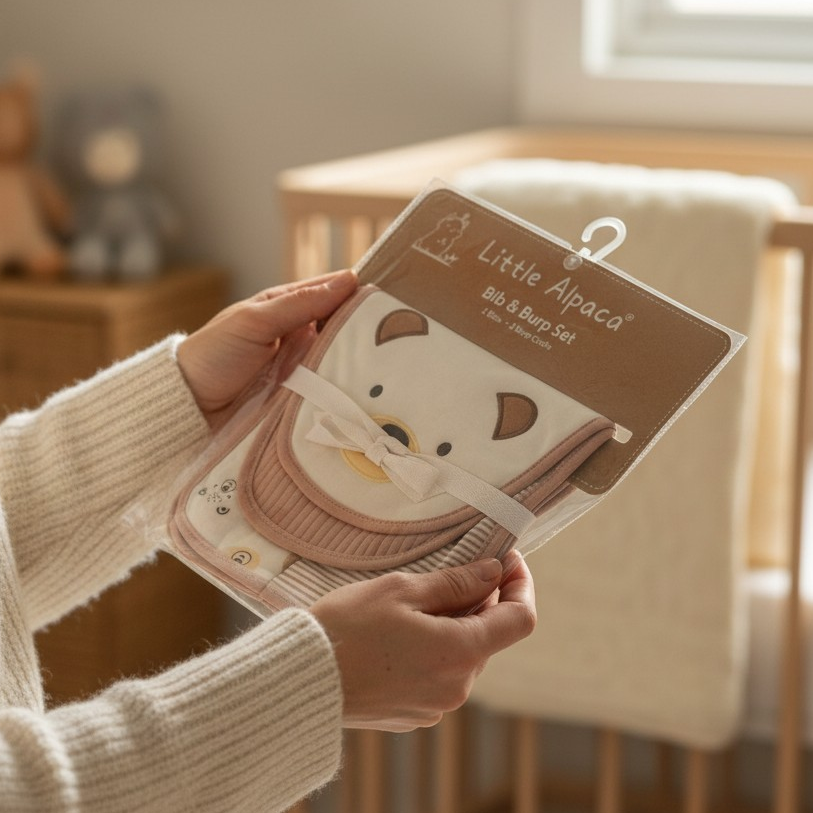 Little Alpaca Bib & Burp Set