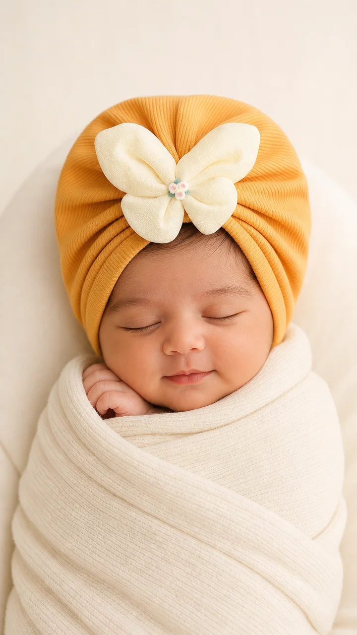 Peachy Bloom Newborn Turban