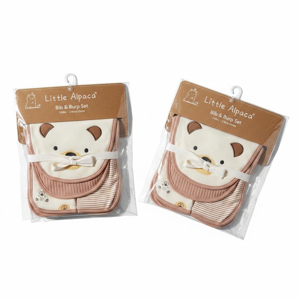 Little Alpaca Bib & Burp Set